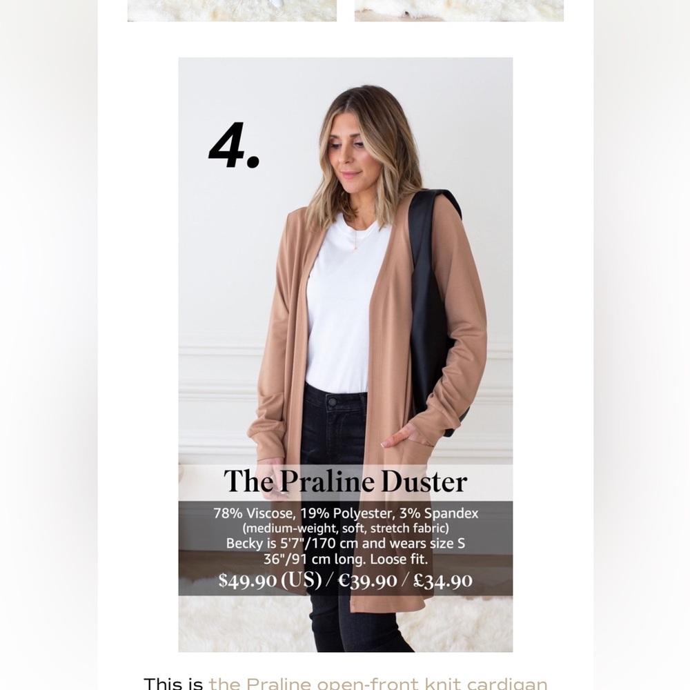 Praline knit open Cardigan